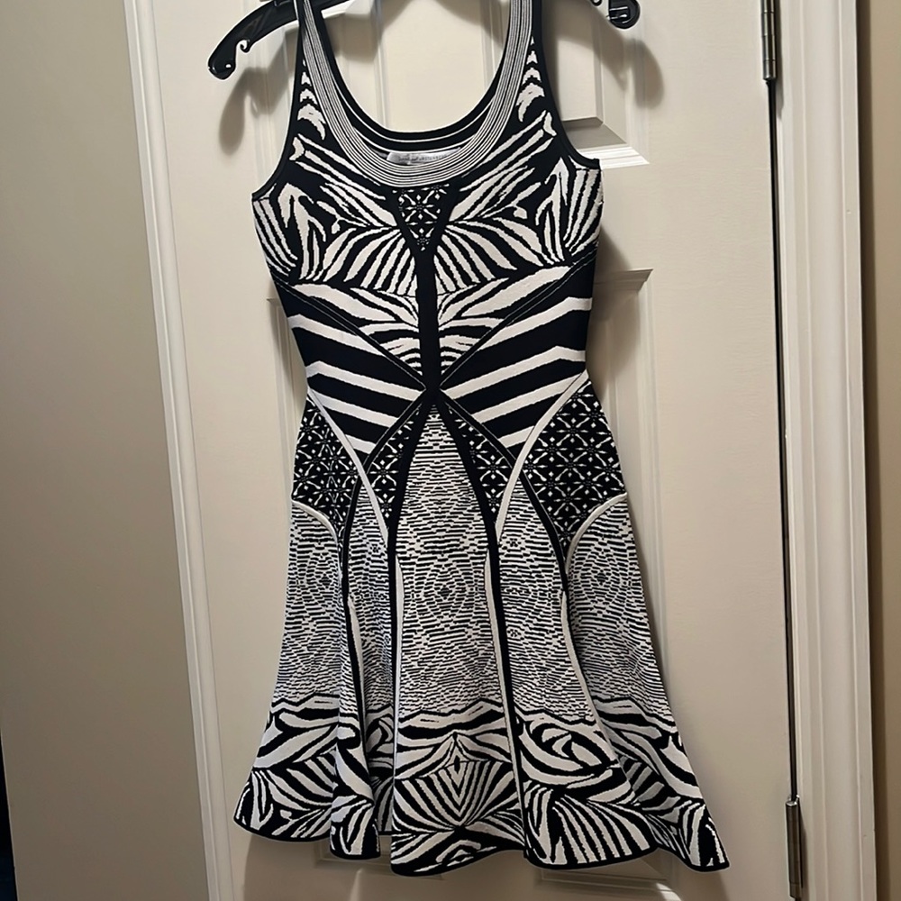 Gorgeous, black and white Diane von Furstenberg, fit and flare dress.